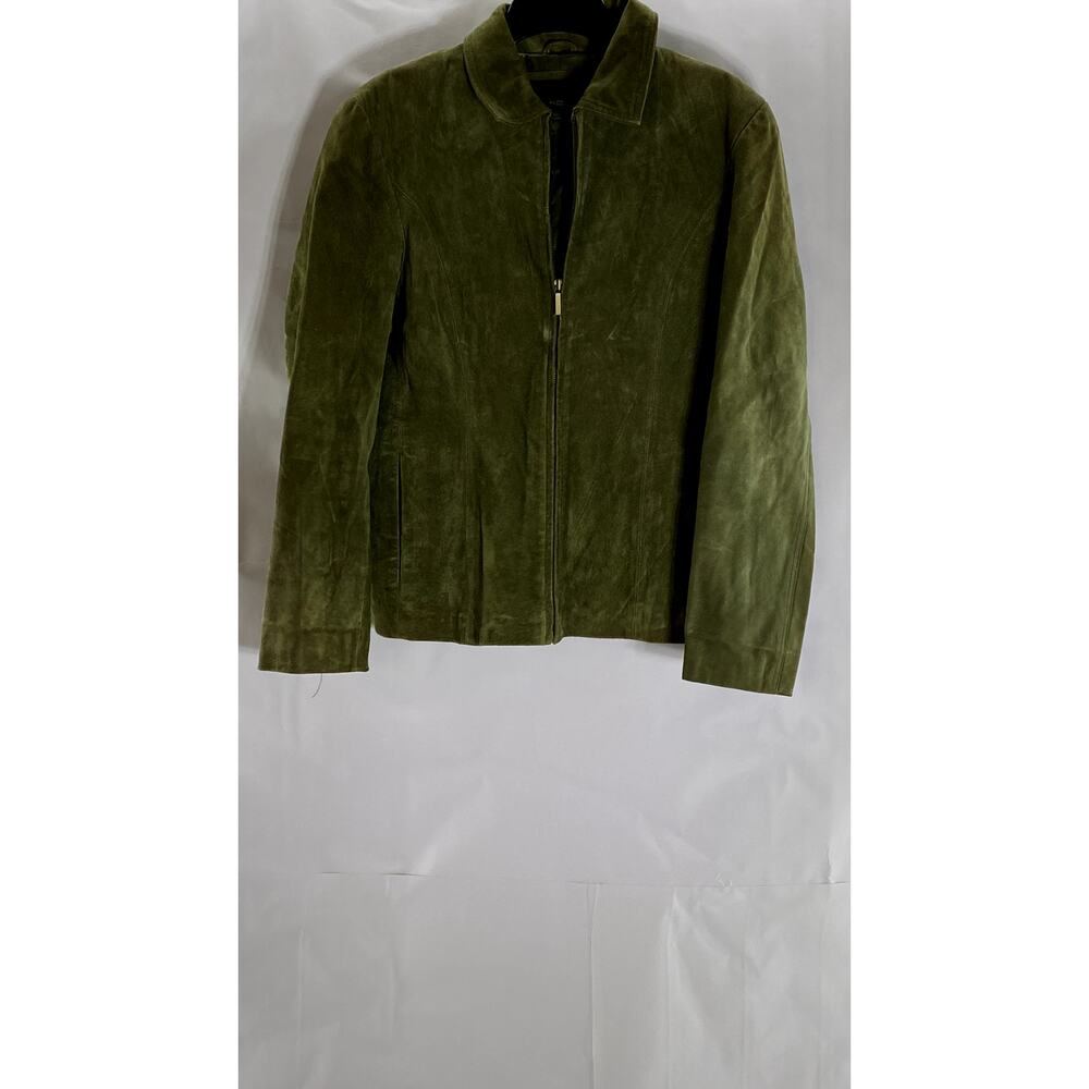 Olive Green Suede Leather Jacket
